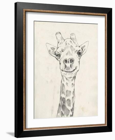 Giraffe Portrait I-Jennifer Goldberger-Framed Art Print