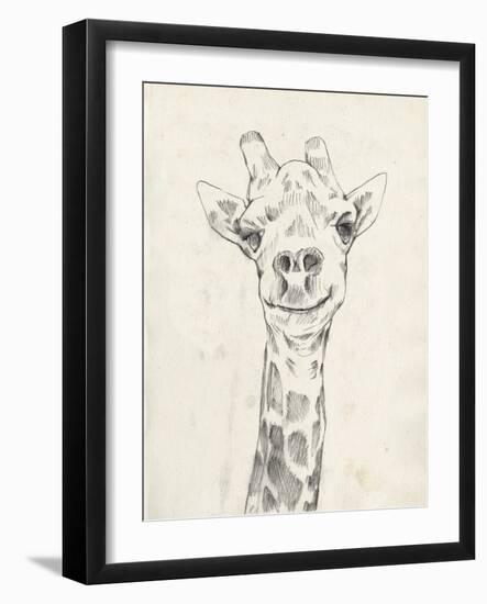 Giraffe Portrait I-Jennifer Goldberger-Framed Art Print