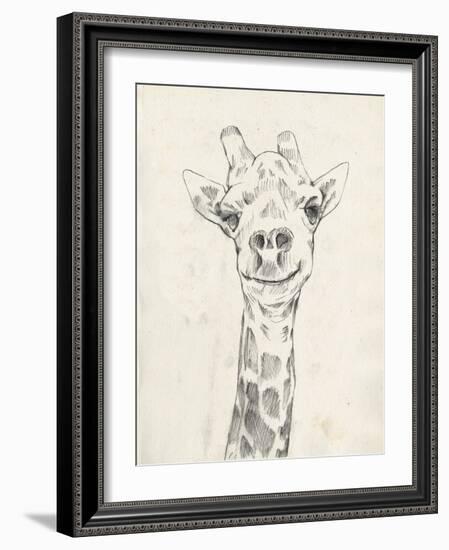 Giraffe Portrait I-Jennifer Goldberger-Framed Art Print