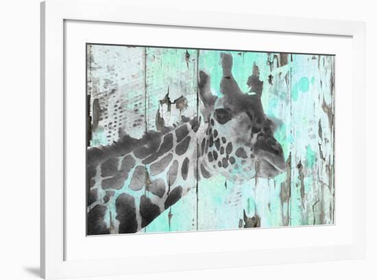 Giraffe Taking A Look-null-Framed Premium Giclee Print