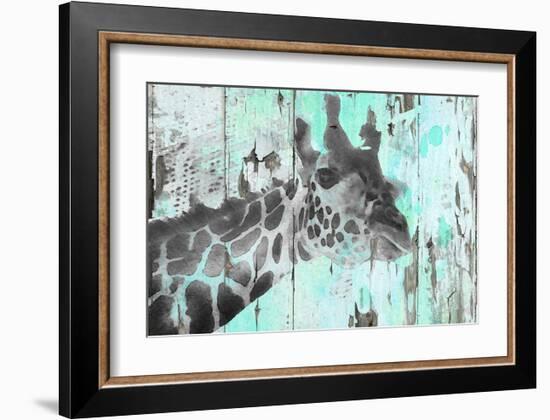 Giraffe Taking A Look-null-Framed Art Print