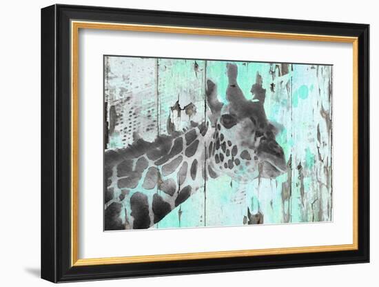 Giraffe Taking A Look-null-Framed Art Print