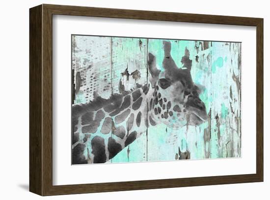 Giraffe Taking A Look-null-Framed Art Print