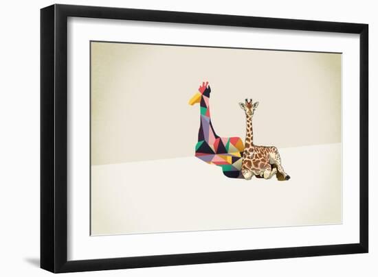 Giraffe - Walking Shadows-Jason Ratliff-Framed Giclee Print