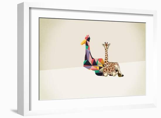 Giraffe - Walking Shadows-Jason Ratliff-Framed Giclee Print