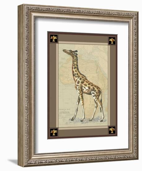 Giraffe with Border I-null-Framed Art Print