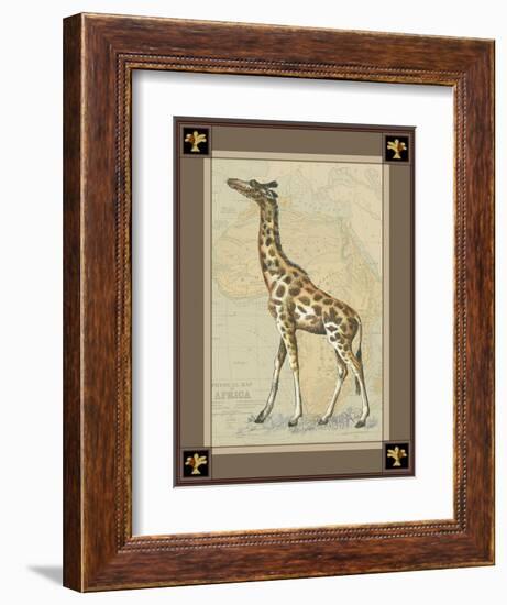 Giraffe with Border I-null-Framed Art Print