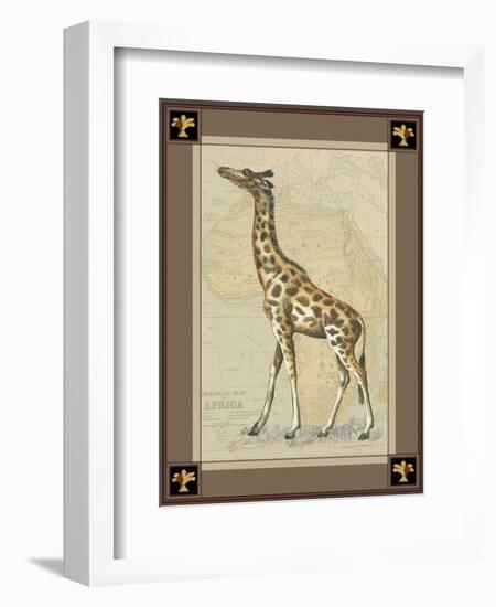 Giraffe with Border I-null-Framed Art Print