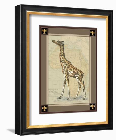 Giraffe with Border I-null-Framed Art Print