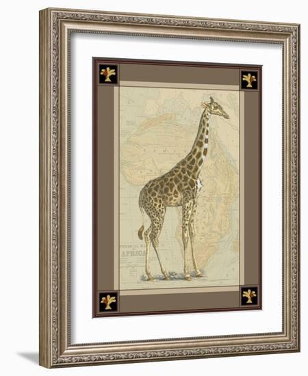 Giraffe with Border II-null-Framed Art Print