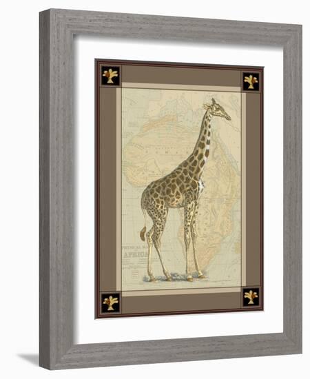 Giraffe with Border II-null-Framed Art Print