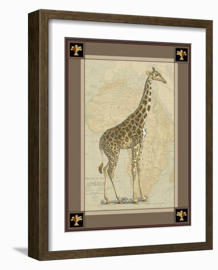 Giraffe with Border II-null-Framed Art Print