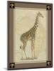 Giraffe with Border II-null-Mounted Art Print