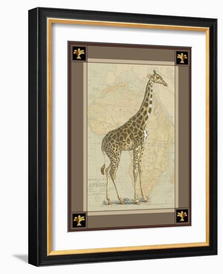 Giraffe with Border II-null-Framed Art Print