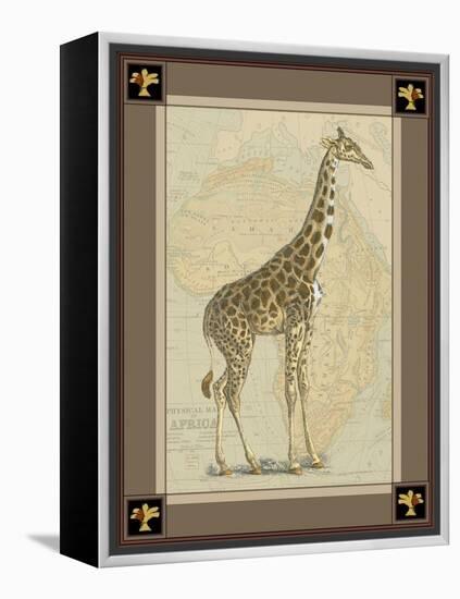 Giraffe with Border II-null-Framed Stretched Canvas