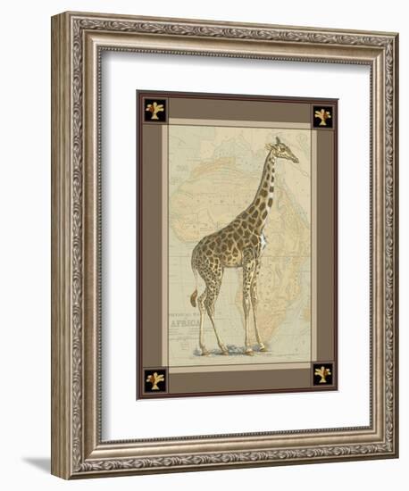 Giraffe with Border II-null-Framed Art Print