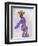 Giraffe with Purple Boa-Fab Funky-Framed Art Print