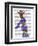 Giraffe with Purple Boa-Fab Funky-Framed Art Print