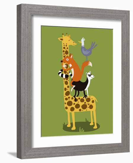 Giraffe-Steve Maingot-Framed Art Print