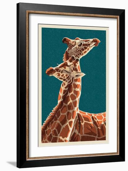 Giraffe-Lantern Press-Framed Art Print