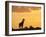 Giraffes, Silhouetted at Sunset, Etosha National Park, Namibia, Africa-Ann & Steve Toon-Framed Photographic Print