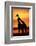 Giraffes Silhouettes at Sunset-null-Framed Photographic Print