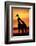 Giraffes Silhouettes at Sunset-null-Framed Photographic Print