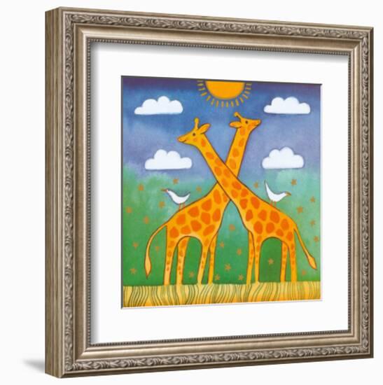 Giraffes-Linda Edwards-Framed Art Print