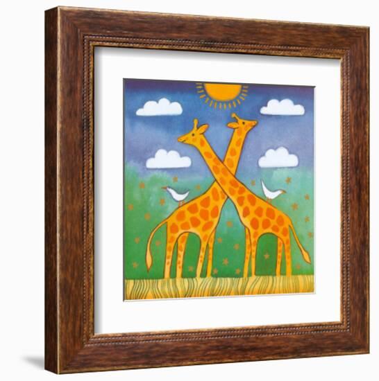 Giraffes-Linda Edwards-Framed Art Print