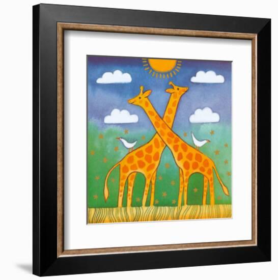 Giraffes-Linda Edwards-Framed Art Print