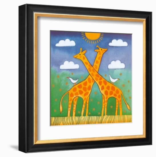 Giraffes-Linda Edwards-Framed Art Print