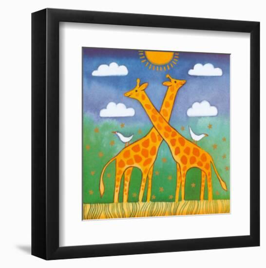 Giraffes-Linda Edwards-Framed Art Print