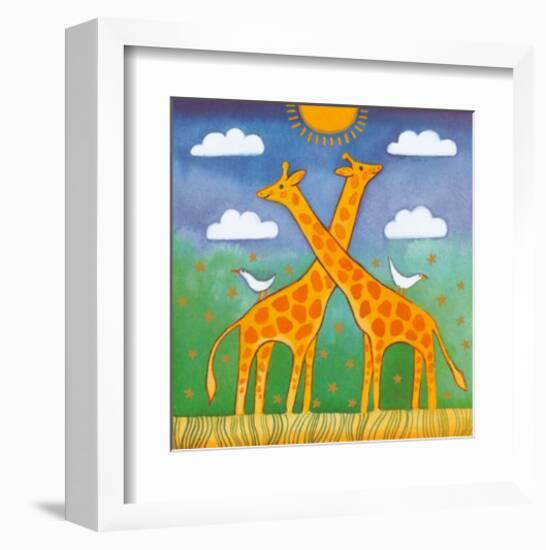 Giraffes-Linda Edwards-Framed Art Print