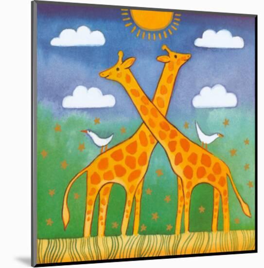 Giraffes-Linda Edwards-Mounted Art Print