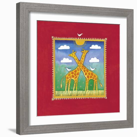 Giraffes-Linda Edwards-Framed Giclee Print