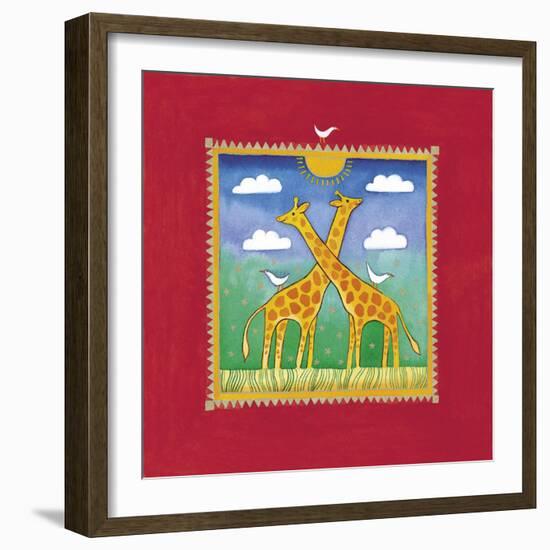 Giraffes-Linda Edwards-Framed Giclee Print