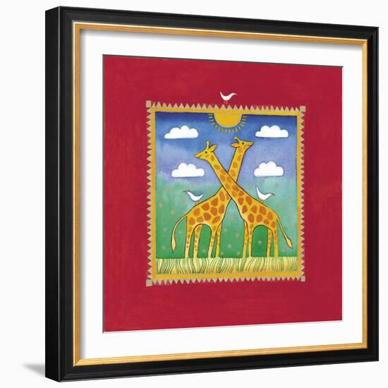 Giraffes-Linda Edwards-Framed Giclee Print