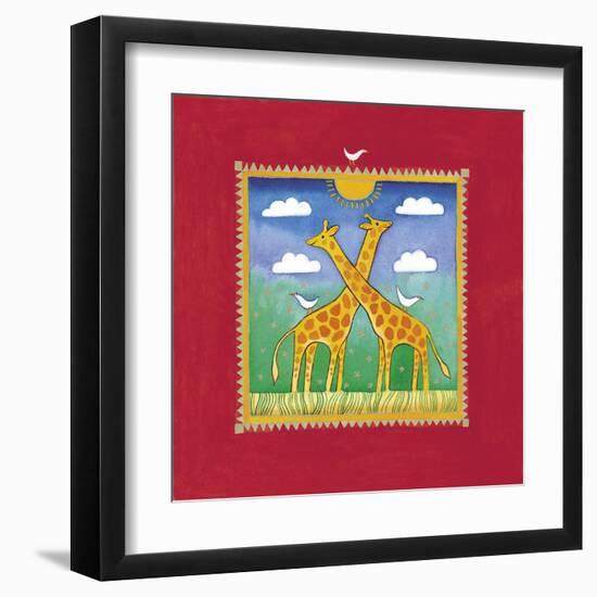 Giraffes-Linda Edwards-Framed Giclee Print
