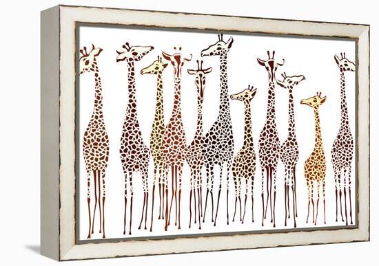 Giraffes-Milovelen-Framed Stretched Canvas