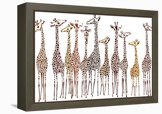 Giraffes-Milovelen-Framed Stretched Canvas