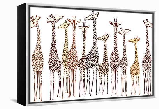 Giraffes-Milovelen-Framed Stretched Canvas