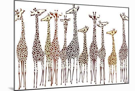 Giraffes-Milovelen-Mounted Art Print