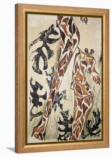 Giraffes-Norma Kramer-Framed Stretched Canvas