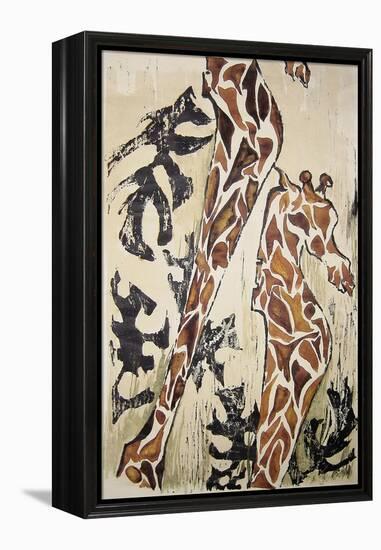 Giraffes-Norma Kramer-Framed Stretched Canvas