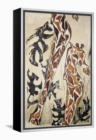 Giraffes-Norma Kramer-Framed Stretched Canvas