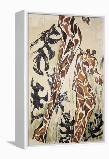 Giraffes-Norma Kramer-Framed Stretched Canvas