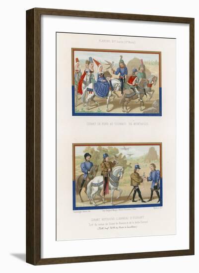 Girart Goes to the Tournament in Montarcis and Girart Finds Euriant's Ring-null-Framed Giclee Print