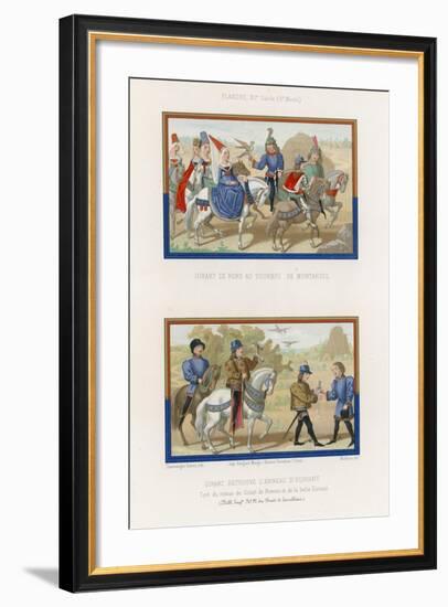 Girart Goes to the Tournament in Montarcis and Girart Finds Euriant's Ring-null-Framed Giclee Print