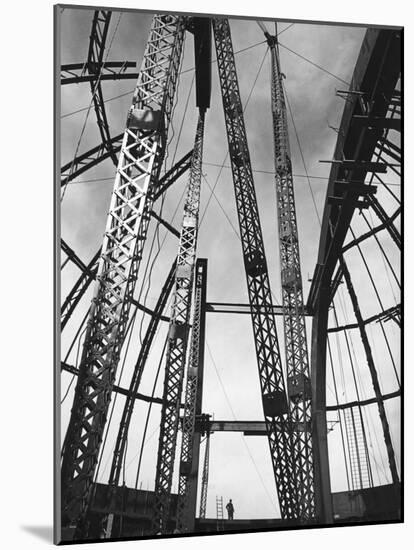 Girders Spanning Space in Dome Pattern, Construction of Palomar Telescope, Mt. Wilson Observatory-Margaret Bourke-White-Mounted Photographic Print