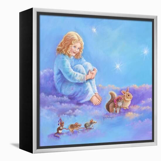 Girl and Animals in Clouds I-Judy Mastrangelo-Framed Premier Image Canvas